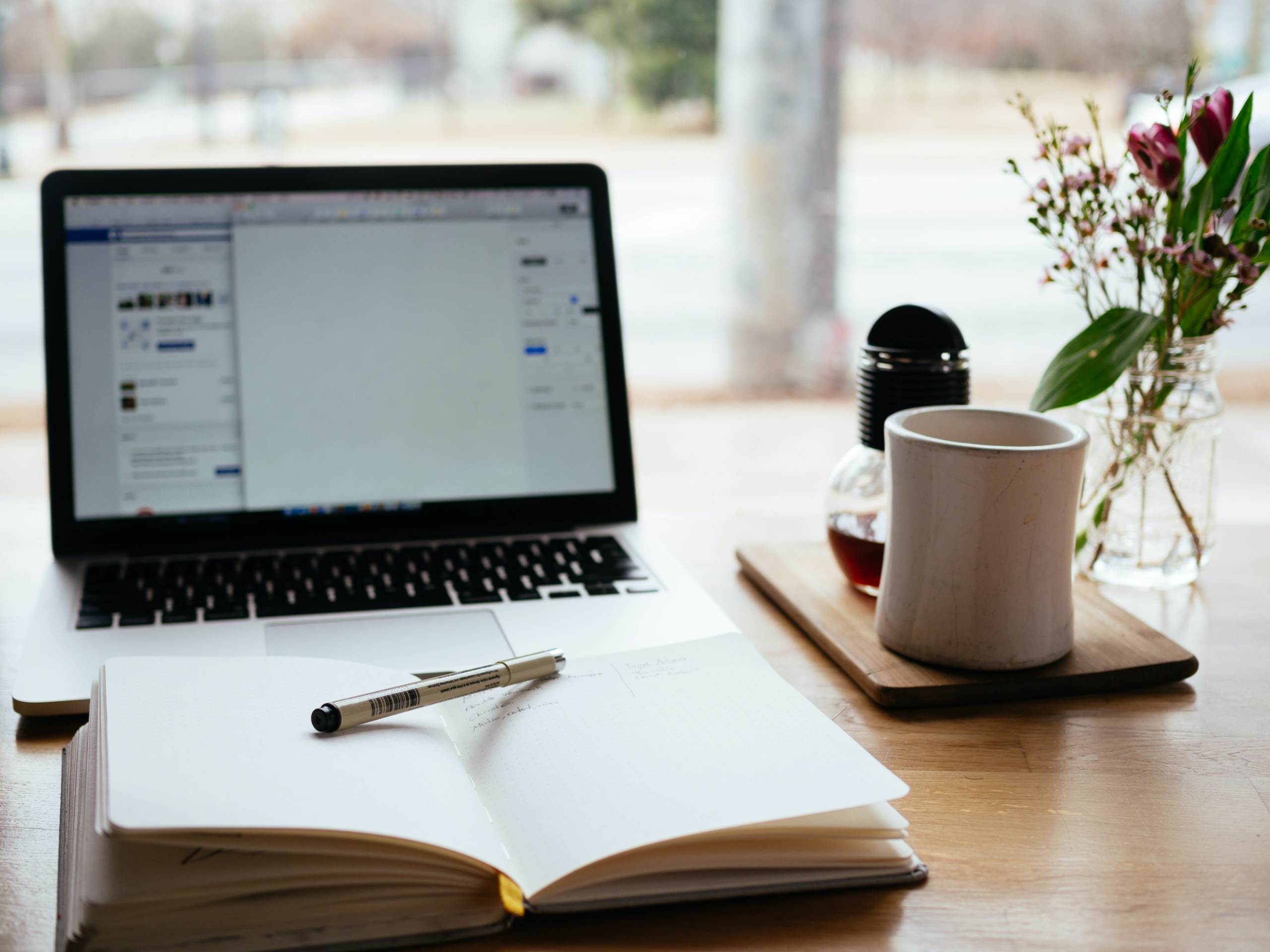 An array of typical working desk items