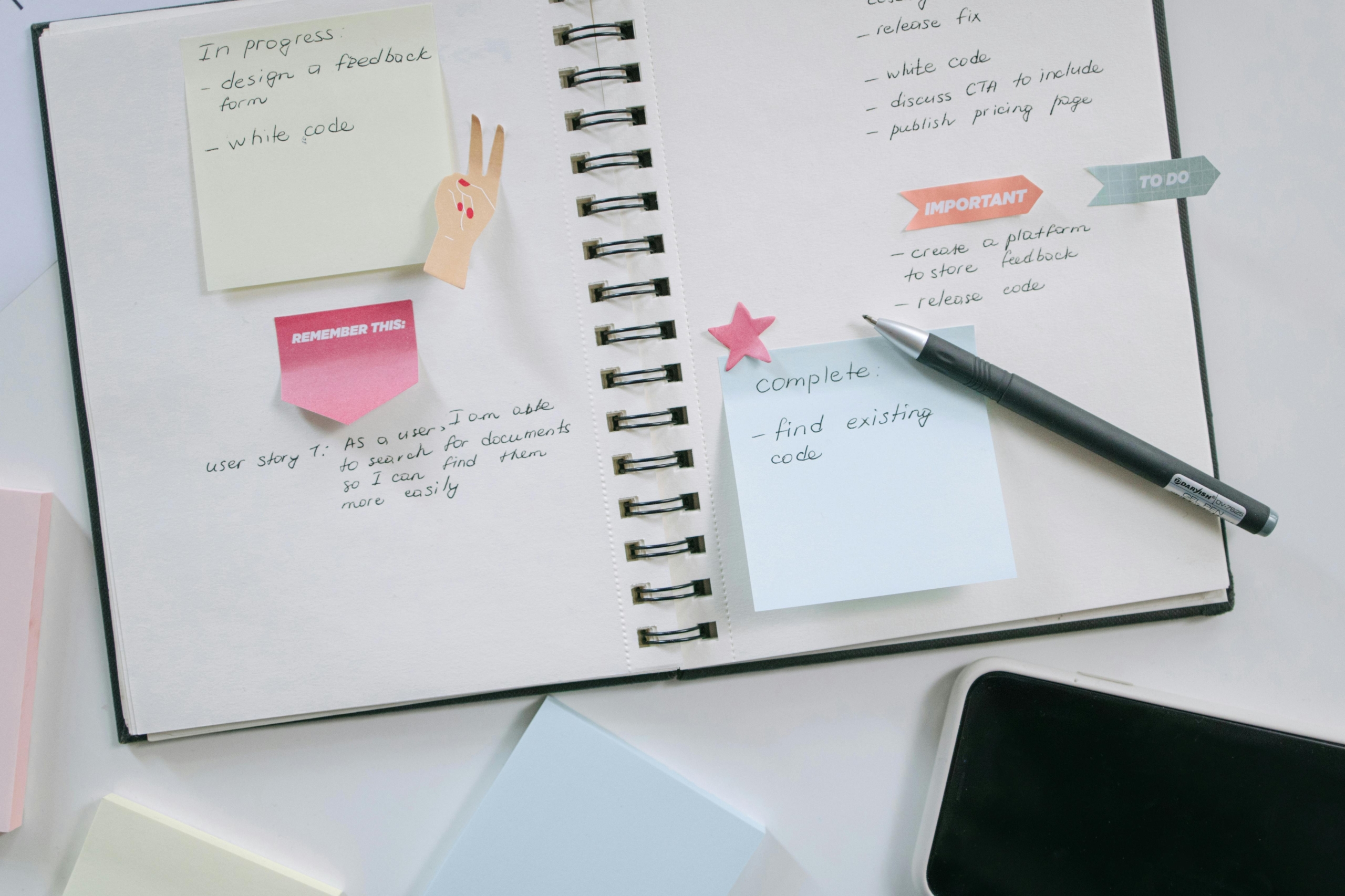 A busy notepad